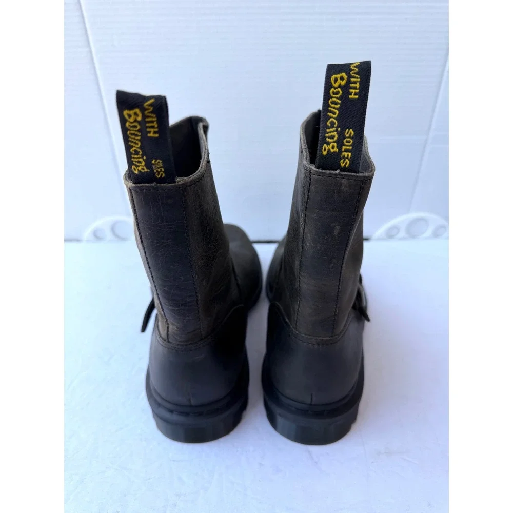 Dr. Martens Mens New Brown Leather Buckle Pull On MidCalf Pier Engineer Boots 13